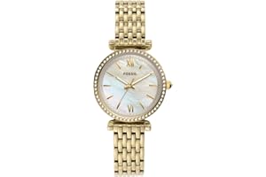 FOSSIL Montre Carlie pour Femmes, Mouvement à Quartz Trois Aiguilles, Ton Or, avec Bracelet en Acier Inoxydable