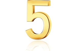 CODIROM 3D Mailbox Numbers 0-9 House Door Self-adhesive Stickers For Apartment Hotel Street Room Address (Gold) (5)