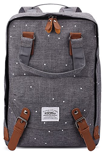 KAUKKOBackpack，Lightweight Laptop Rucksack up to 14” KAUKKO College School Bag Water Repellent Outdoor Travel Daypack fits Men and Women(Grey)