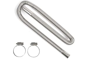 YKGUTILU Abgasschlauch für Stromerzeuger, 120cm Abgasrohr Standheizung 25 mm Auto Edelstahl Auspuffrohr Abgasschlauch Abgasrohrleitungen für Diesel Heizung (120CM)