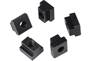 Jadeshay Écrous en T, 5Pcs Finition en oxyde noir Les filets en M12 Écrous à rainure en T, T-slot Écrou Filetage