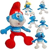 papa schlumpf bilder Maße JEWEILS ca. 34 cm groß ___ Material: 100 % hochwertiger superweicher Plüsch Polyster Außenstoff ( sehr angenehm auf der Haut ) / Innen mit einer superweichen Polyester WATTE-Füllung gefüllt - 30 Grad waschbar ( auch nach dem Waschen noch wunderbar weich )