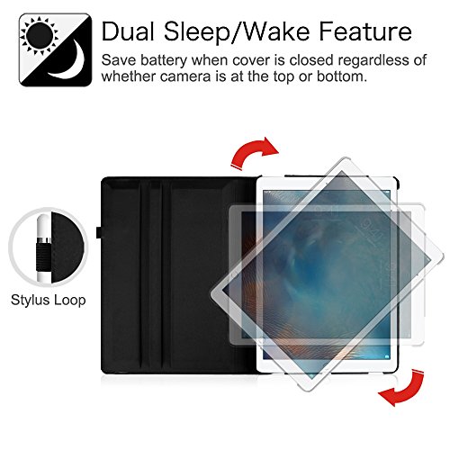 iPad Pro 12.9 Zoll Hülle – Fintie 360 Grad Rotierend Stand Kunstleder Schutzhülle Smart Cover Case Tasche Etui mit Auto Schlaf / Wach Funktion für Apple iPad Pro 12,9 Zoll 2015 Release Tablet, Don’t Touch - 3