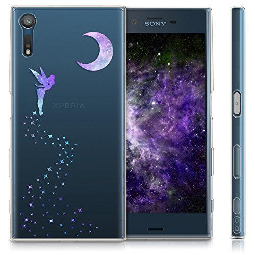 kwmobile Funda para Sony Xperia XZ XZs - Carcasa Protectora de  TPU  con dise  o de Hada en  Violeta Menta Transparente 