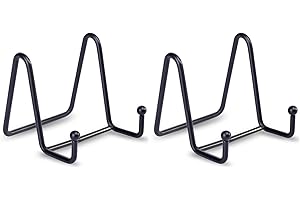 HCHLQLZ Black Decorative plate stand Holder Picture Frame stand Easel Display stand