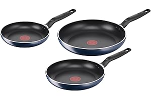 Lagostina Mirtillo, Set di 3 Padelle 20, 24 e 28 cm con rivestimento in Titanio Antiaderente per Tutti i Piani Cottura, Tecnologia Thermo-Signal, Cottura Uniforme, Senza PFOA, Piombo e Cadmio