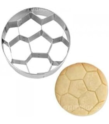 2 stuks uitsteekvormpjes in de vorm van een voetbalbal Bakerlogy