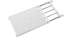 JONASHER Erweiterbares Schrankregal Kleideraufbewahrung Rack Spannstange Heavy Duty Schränke Organizer DIY Kleiderschrank Kleiderbügel Trennwand Halter - Weiß