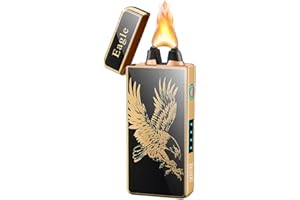 SKRFIRE Plasma Lighter Electric Lighter Eagle Lighter Windproof Cool Flame Electric Lighter Arc Lighter Candle Lighter-with LED Display rechargeable lighter Indoor&Outdoor Camping (Eagle)