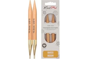 KnitPro Basix-Agujas de Tejer Circulares de Abedul: Intercambiables: Normal: 11,6 cm x 10,00 mm, Madera, Marrón, 10 mm