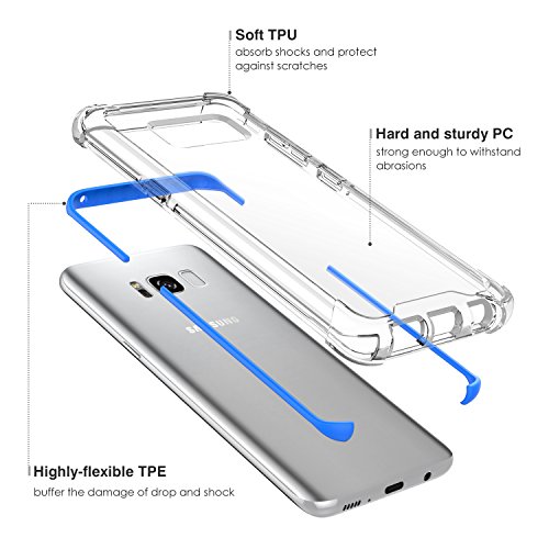 MoKo Samsung Galaxy S8 Funda - Flexible Case de Amortiguaci n TPU de Choque-Absorci n con Anti-ara azos Transparente Duro Back Cover para Samsung Galaxy S8 2017 5 8 Pulgadas Azul MoKo Samsung Galaxy S8 Funda - Flexible Case de Amortiguaci n TPU de Choque-Absorci n con Anti-ara azos Transparente Duro Back Cover para Samsung Galaxy S8 2017 5 8 Pulgadas Azul