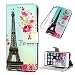 Produktbild Flip Handy Schutzhülle für iPhone 6 / iPhone 6s, Stoßfest Weich PU Leder Damen Herren Karten Magnet Stand Halter Farbdruck Brieftasche Klappetui (Turm)