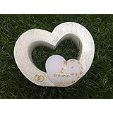 Hochzeitkerze Hochzeitskerze doppeltes Herz - inkl. Beschriftung von Babyprince - handgearbeitete Wachsverzierungen - !!! keine Folie !!!