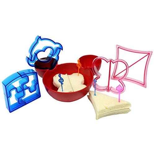 Goodlucky365 Ausstecher von Sandwich, Keks und Brot-Set von 6 hoch Qualitats-Schmetterling, Dinosaurier, Delphin, Elefant, Stern, Quadra - 5