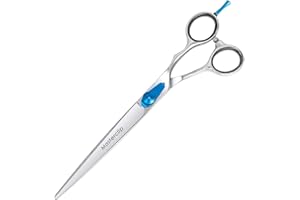 Masterclip 7.5” Essentials Finishing Scissors – Professional High Grade Stainless Steel Easy Grip Dog Grooming Scissors – Suitable for Precise Lines and a Sharp Show Cut Finish (Right Handed)