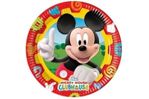 DART Accessori festa compleanno Mickey Mouse Piatti Piani in carta 23Cm conf 10 pz