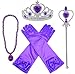 Produktbild Alead Prinzessin Verkleiden Sich Rapunzel lila 4 Stück Geschenk-Set Diadem,Handschuhe,Zauberstab,Halskette … (Lila)