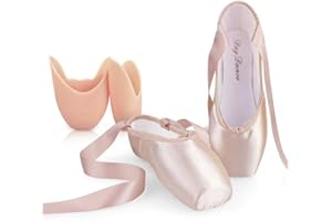 ZESLIV Zapatillas de ballet para niñas, niños, mujeres, de satén, de encaje, zapatos de danza, zapatillas de ballet