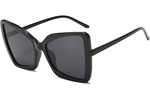 LJCZKA Occhiali da Sole Donna Gatto Grandi, Vintage Occhiali da Sole Farfalla Donna Retro Occhiali Gatto con Protezione UV400