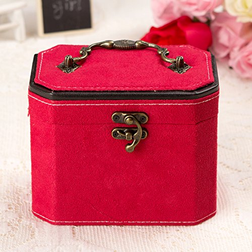 Preisvergleich Produktbild lzzfw Schmuckkästchen Weihnachtsgeschenk Box Prinzessin Europäischen Ring Ohrringe Halskette Armband Parfüm Kosmetik Schmuck Lagerung Schmuckschatulle, rot