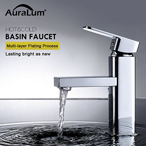 Auralum Wasserhahn Chrom Waschtischarmatur Waschtisch Spüle Armatur Mischbatterie Bad - 2