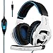 Price comparison product image [2018 Latest Edition Xbox one Gaming Headset] SADES SA810 Over Ear Stereo Gaming Headset with Mic Bass Volume Control for Xbox One/PS4/PC/Laptop (White)