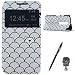 Produktbild Motorola Moto G 3. Generation Schutzhülle Leder Hülle, Alfort 3 in 1 Flip Fashion Design Dual Use Falten Premium PU Leder Tasche Case Cover Flip Fenster Window Touch Screen für Motorola Moto G3 5.0" Smartphone Funktion Standfunktion Unterstützte Telefone mit Weiß Bär ( Weiß ) + Netter Staub Stecker + Alfort Schwarz Stylus Pen
