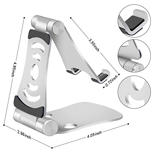Tragbare Universelle Ständer Halterung für Handy, Laptop, iPad & Tablet, ksendalo faltbar, verstellbare Aluminium Halterung für iPhone, iPad, Samsung, Tablet PC und alle Smartphone/Laptop Geräte - 3