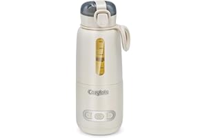 Cozytots Calentador de biberones para bebé, batería portátil, calentador de botellas para llevar, calentador de alimentos para bebés, 300 ml, calentador de biberones de cristal con temperatura 37 ~ 55