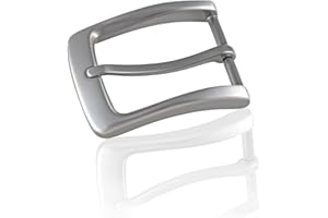 FREDERIC HERMANO Belt Buckle 35 mm Metal Silver Anthracite - Buckle Maxime - Pin Buckle for Belt with 3.5 cm Width - Silver-Coloured Anthracite, Brushed metal