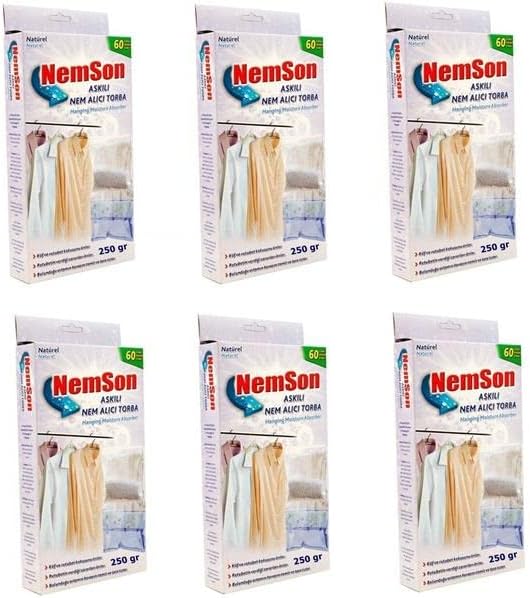 EYM 6 Adet Nem Alıcı Koku Küf Giderici Dolap içi Askılık 250 gr