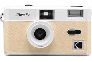 Kodak Ultra F9 – Silverkamera, återanvändbar, 35 mm, fast objektiv 31 mm F/9, integrerad blixt, enkel laddning, manuell upprullning, perfekt för inomhusbruk –
