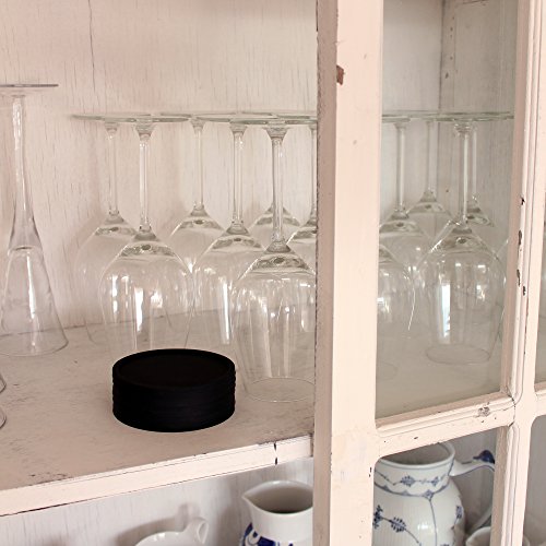 Schwarz Trinken Untersetzer von barvivo Set von 8 – Tischplatte Schutz für jeden Tisch Typ, Holz, Granit, Glas, Marmor, Stein Tischen – Ideal Soft Untersetzer passend für jede Größe von Trinkgläser. - 6