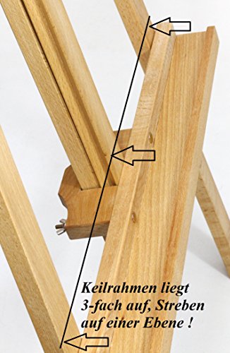 Staffelei COMO aus Buchenholz (FSC®-zertifiziert), Keilrahmen bis 130cm, Höhe bis 230 cm, Qualität vom Fachhändler - 3