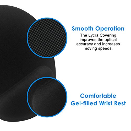 Mauspad, JETech Premium Maus Pad mit Gel Handgelenkauflage (Schwarz) – 0882 - 4