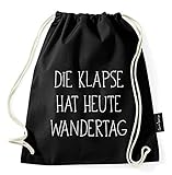 Sambosa Turnbeutel mit Spruch / über 40 Sprüche & designs auswählbar / Beutel: Schwarz / Rucksack / Jutebeutel / Sportbeutel / Hipster , Bag:Klapse