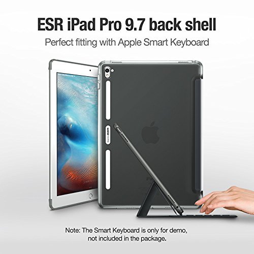 iPad Pro 9.7 Hülle, ESR® Durchscheinend Hintere Abdeckung (Silikon Rahmen + Hart PC Zurück) mit Kühlloch Schutzhülle für iPad Pro 9.7 (Grau) - 4