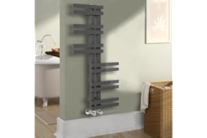 Warmehaus Scaldasalviette riscaldato reversibile per bagno e cucina, 1000 x 550 mm, colore: antracite