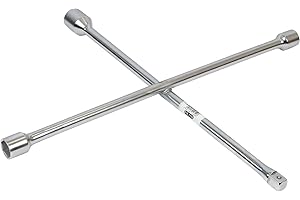 KS Tools 518.1155 Chiave a Croce per Bulloni Ruote, Cromata Opaca, Teste Lucidate, 24 X 27 X 32 mm X 3/4"