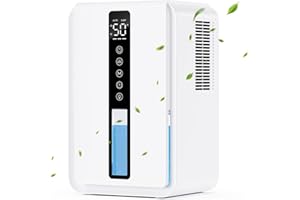 CURVAOP Deumidificatore Casa con 2500ml, Deumidificatore Casa Muffa Controllo Umidità & Modalità Sonno & 3 Velocità, Timer 6 a 48 Ore, Comando Touch e Luci RGB,Spegnimento Auto & Sbrinamento Auto,Antimuffa