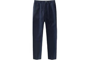 Generisch Pantalones para niños con parte delantera plana, cintura ajustable, trajes escolares, pantalones para niños