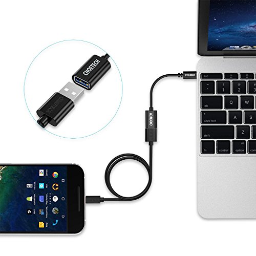 USB C Adapter auf USB 3.0 CHOETECH (0.5ft/15cm) USB Type C auf USB 3.0 Type A [OTG] Adapter Kabel für LG G6, G5, 2016 MacBook Pro, MacBook 2015/2016, Chromebook Pixel, Nokia N1, Nexus 5X/6P und andere - 3