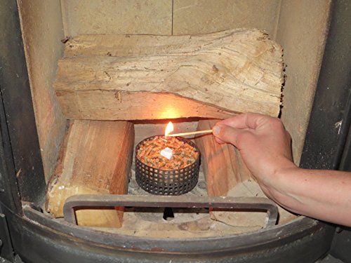Anzündhilfe für Kaminöfen – Direktanzünder auch für große Holzscheite u. Briketts – Pelletkorb – Kaminkorb – Schnellanzünder – Anzünder – Ofenanzünder – Kaminzubehör – Pelletskorb – Anzündholz - 4