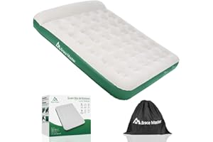 ‎BRACE MASTER Brace Master Luftmatratze Camping,Doppel Luftbett mit Kissen,Aufblasbare Gästebett für 2 Personen,Aufbewahrungstasche Enthalten,203 x 152 x 22 cm, Grün