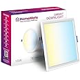 HomeMate WiFi CCT Smart LED Downlight | 15 Watt, Square | Tuneable White, Shades of White from Warm to Cool White | Compatible with Alexa, Google Home and Siri (Pack of 1)