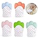 Produktbild Baby Beißring Handschuhe Mitt, 2 Stück Hohe Qualität Rutschfeste Lebensmittelqualität PPA-freie Weiche Silikonhandschuhe für Babys, Kleinkinder Lernen Krabbeln