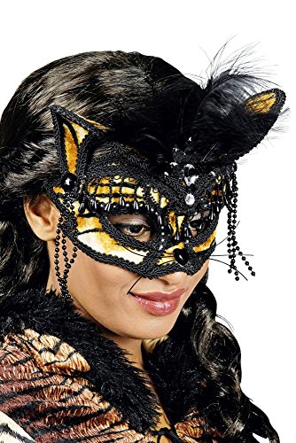 Maske Augenmaske mit Brillenbügeln Tiger Karneval Fasching