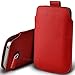 Price comparison product image Aventus (Red) Samsung Galaxy S8 Case High Quality Pouch Sleeve Faux Leather Case Cover with Pull Tab Cord Slip In