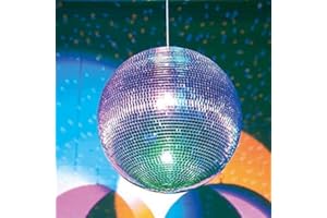 EUROLITE 300mm Mirror Disco Ball with Hanging Ring, Silver Glitter Ball Great for Party or Dj Dance Light Effect Christmas Photo props