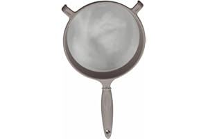 SCHONE Natural Fine Mesh Sieve with Handle – Plastic Strainer with Resting Arms, 14.5cm Diameter, Assorted Natural Colours (Natural)